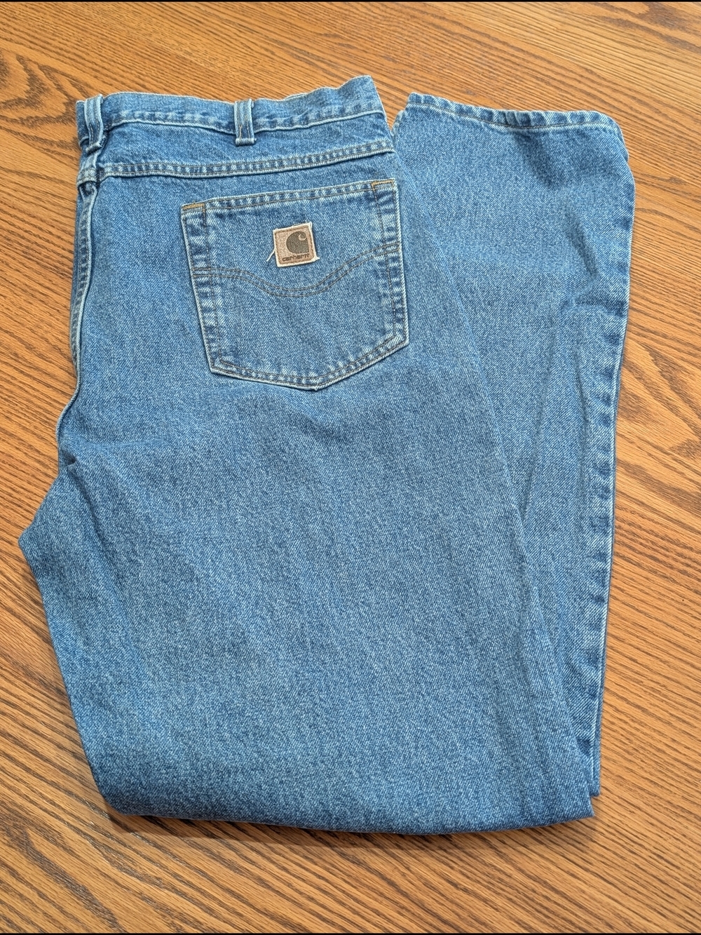 Carhartt B185 Traditional Fit Jeans Men's 38x34 Blue Denim Relaxed Workwear Clas